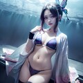 海の日に彩る美人コスプレイヤー：胡蝶しのぶのセクシーな水着デート 4枚目