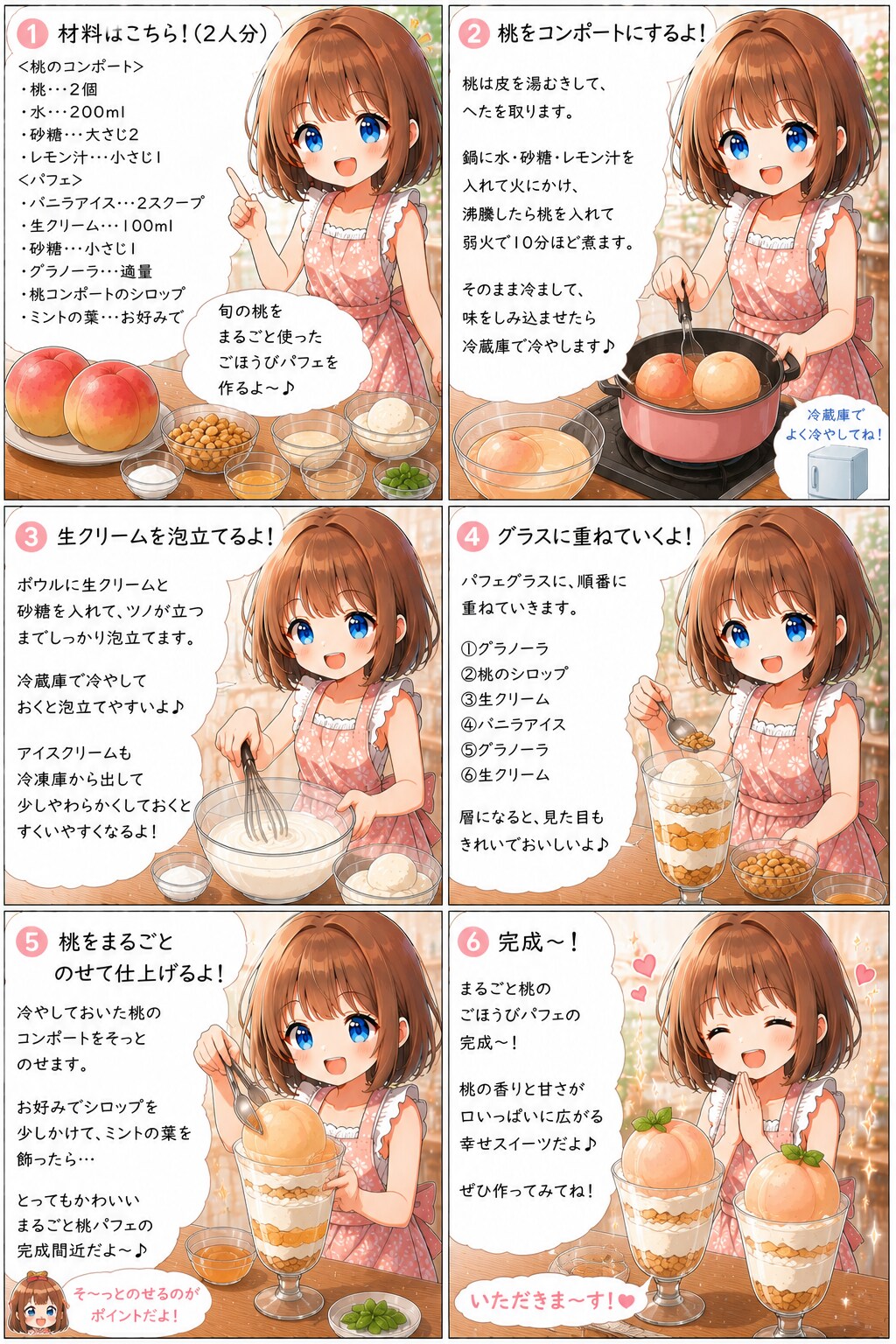 まるごと桃パフェ