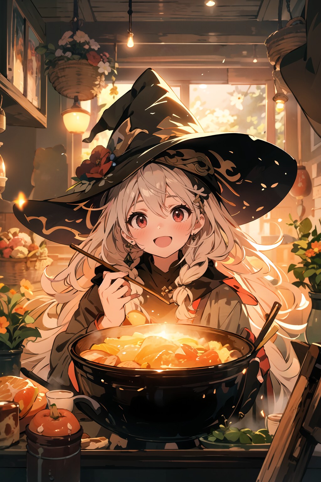 怪しげな事をしてるように見えて料理を作ってるだけの魔女