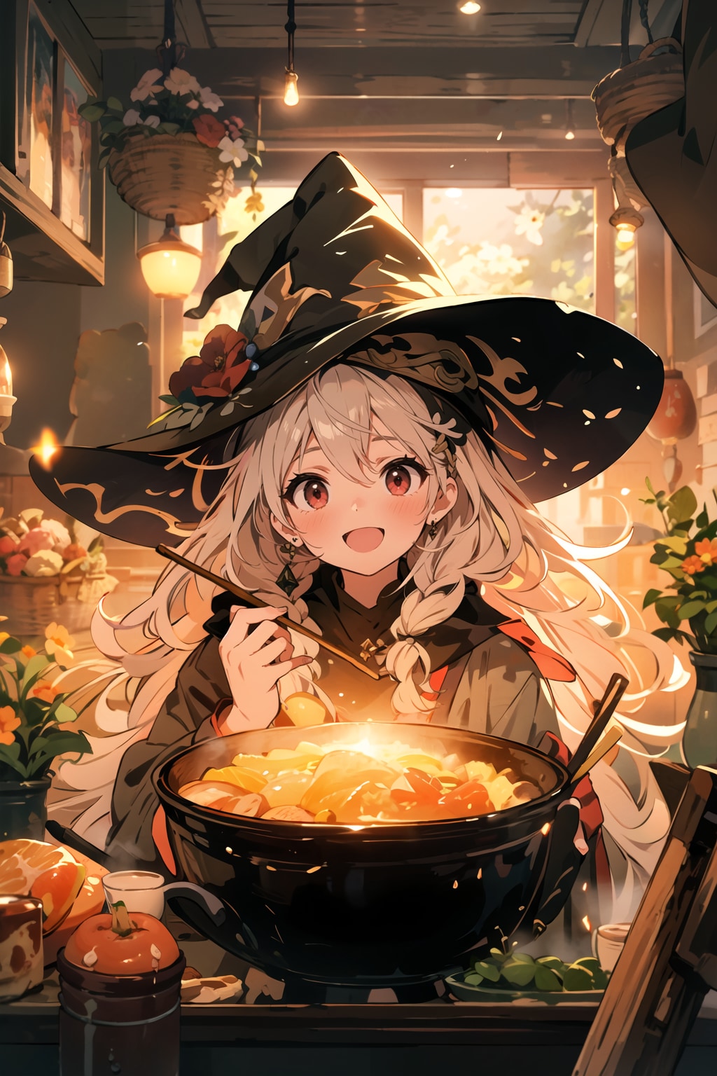 怪しげな事をしてるように見えて料理を作ってるだけの魔女
