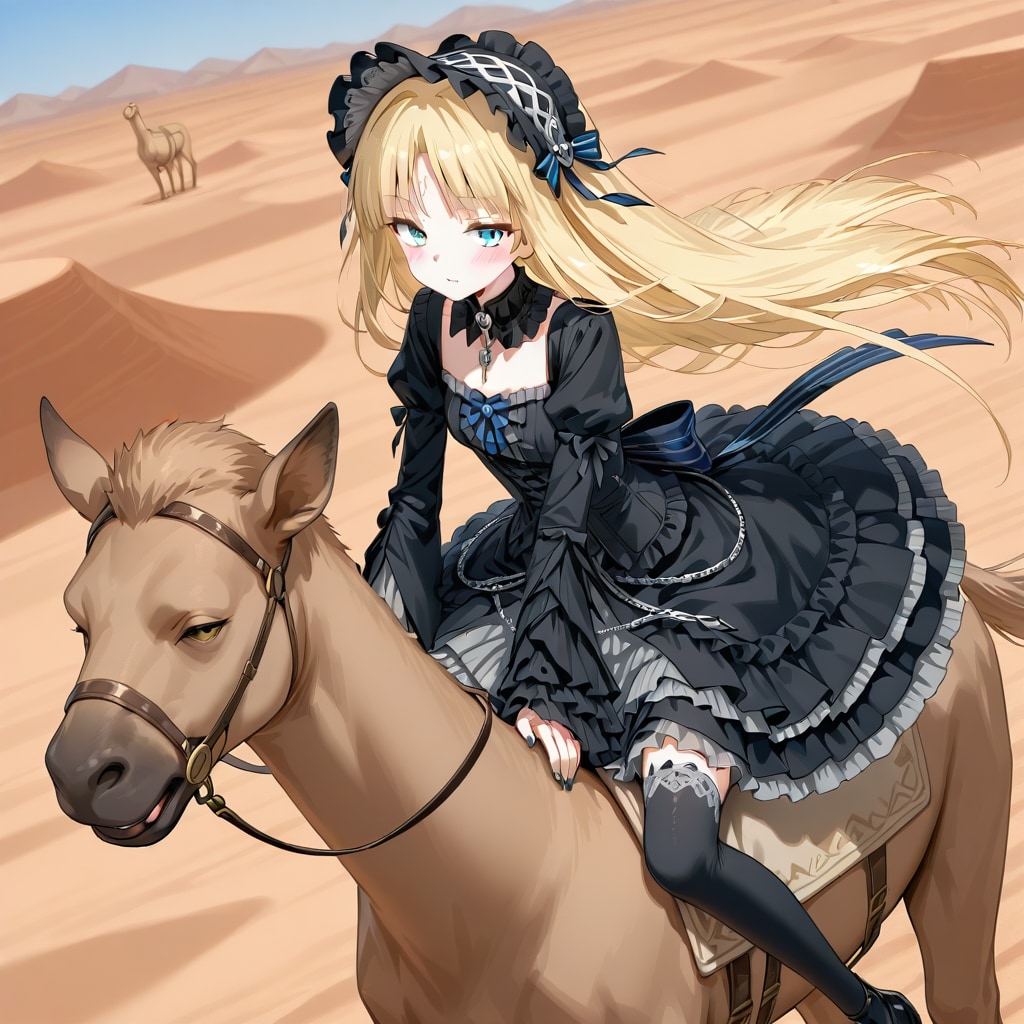 ゴスロリと砂漠。 | の人気AIイラスト・グラビア