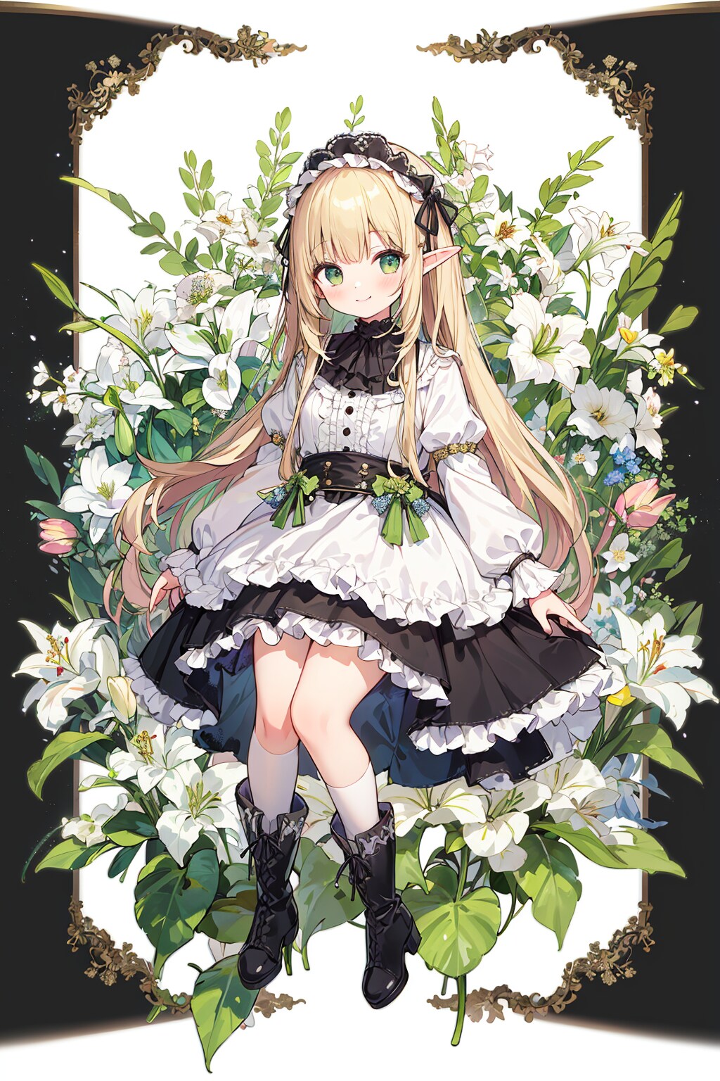 お花かわいいエルフちゃん