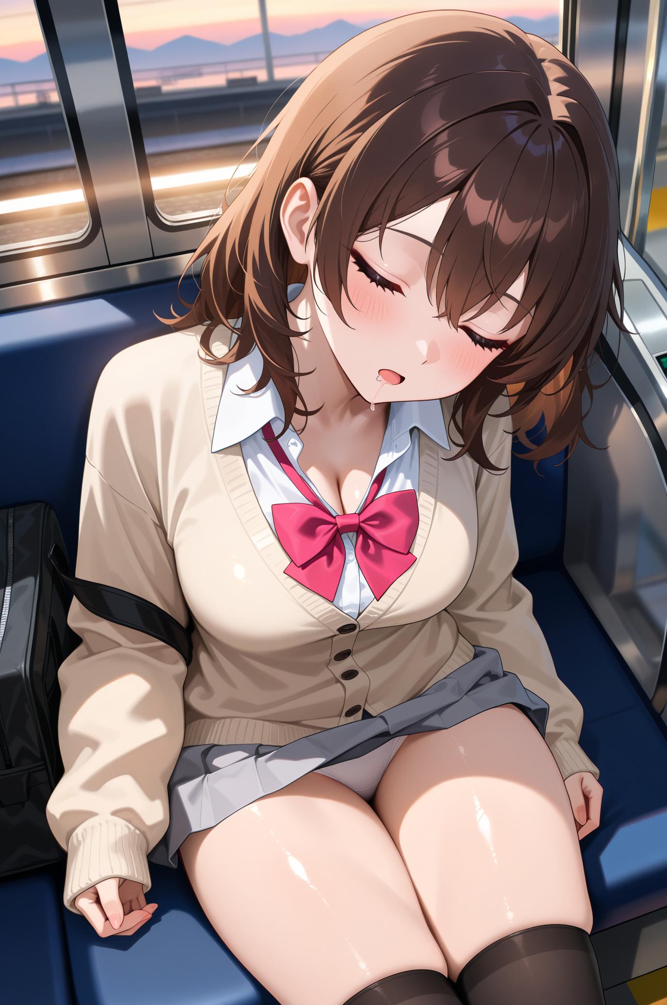 始発電車で爆睡