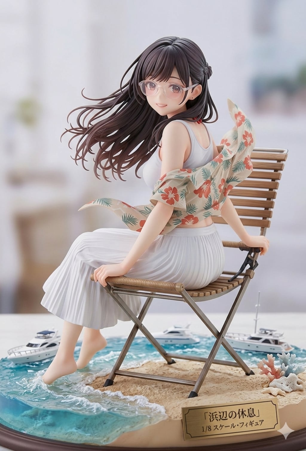アロハシャツの女性フィギア風画像（ＳＤＸＬ・ジェミニ）