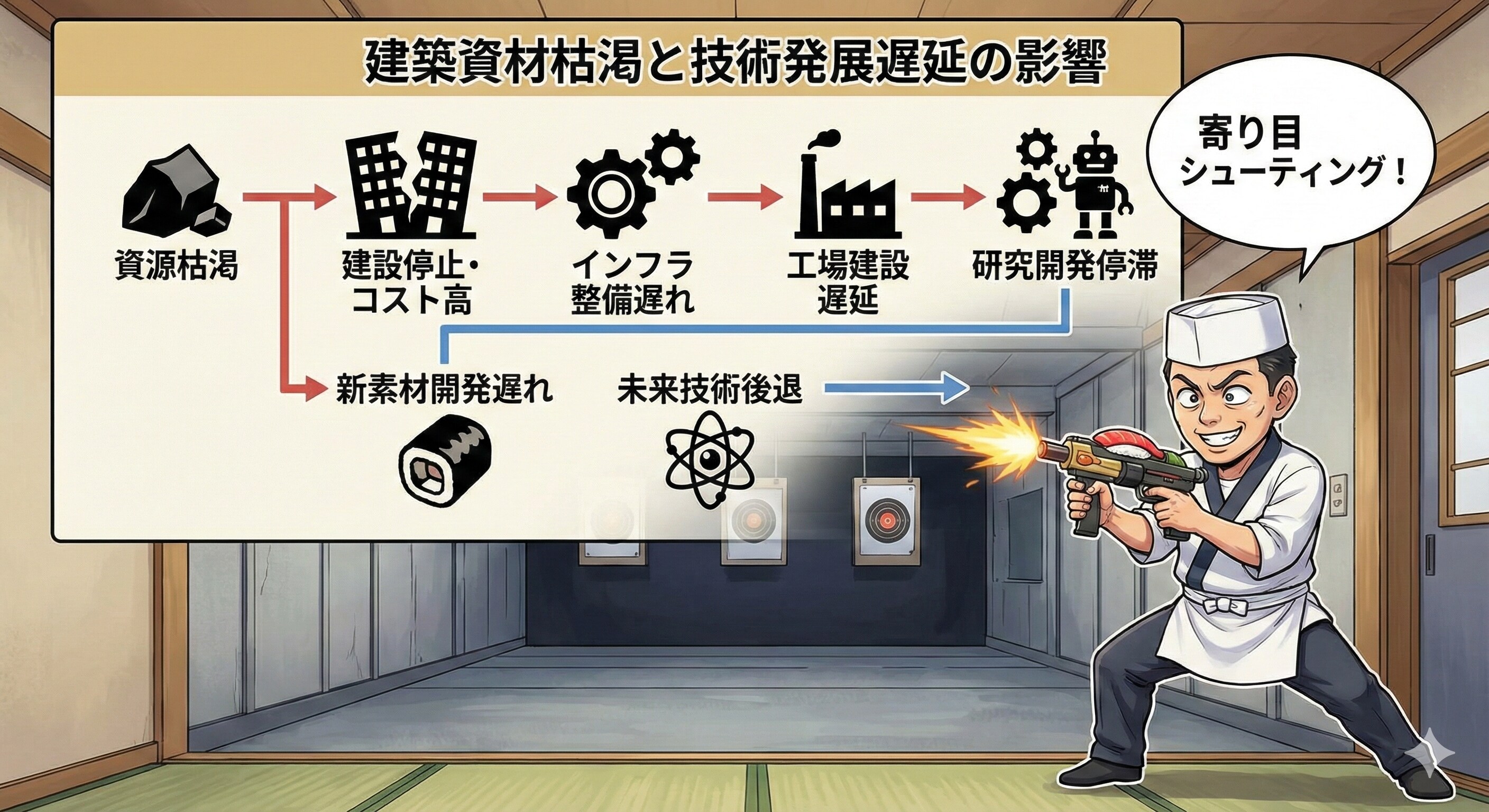 建築資材の枯渇による技術発展の遅延 | の人気AIイラスト・グラビア