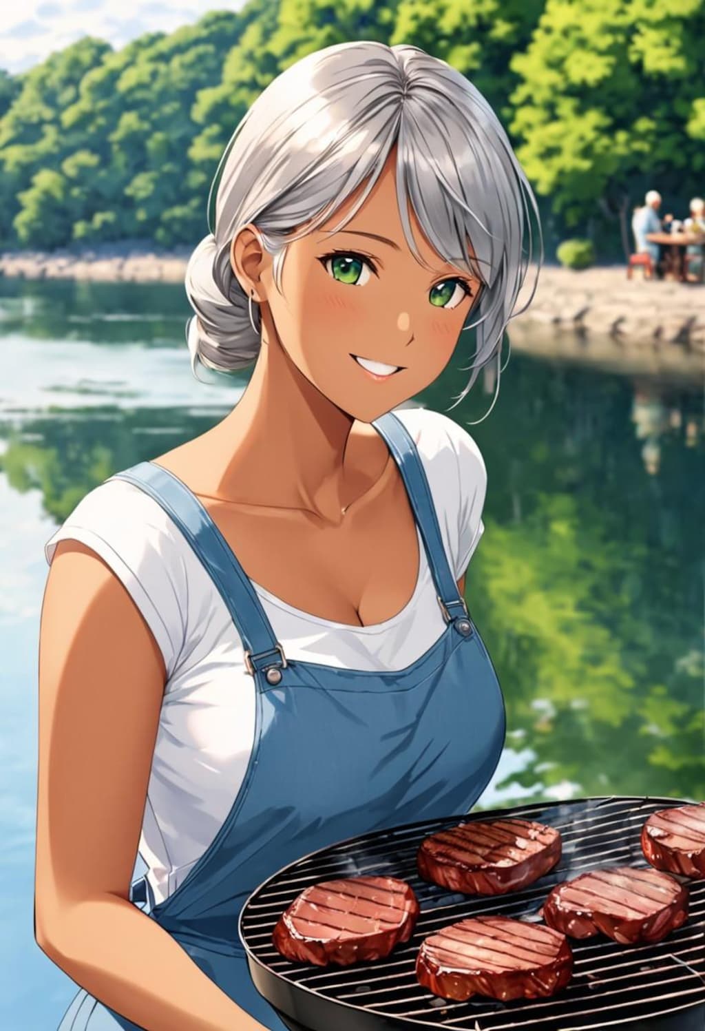 褐色お姉さんとBBQ