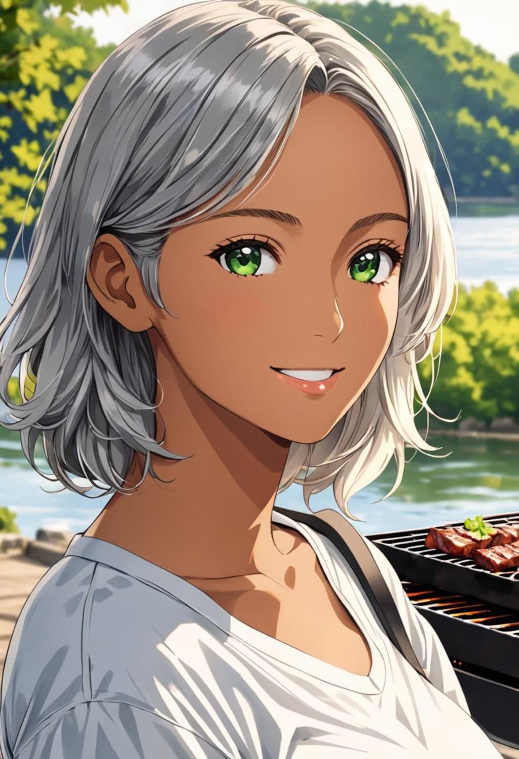 褐色お姉さんとBBQ