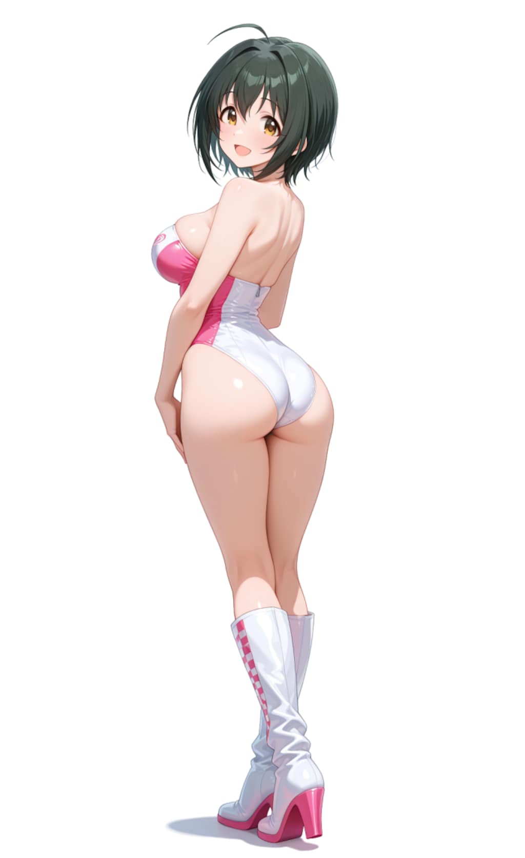 人気アイドルFとMのハイレグレースクイーンコス撮影会