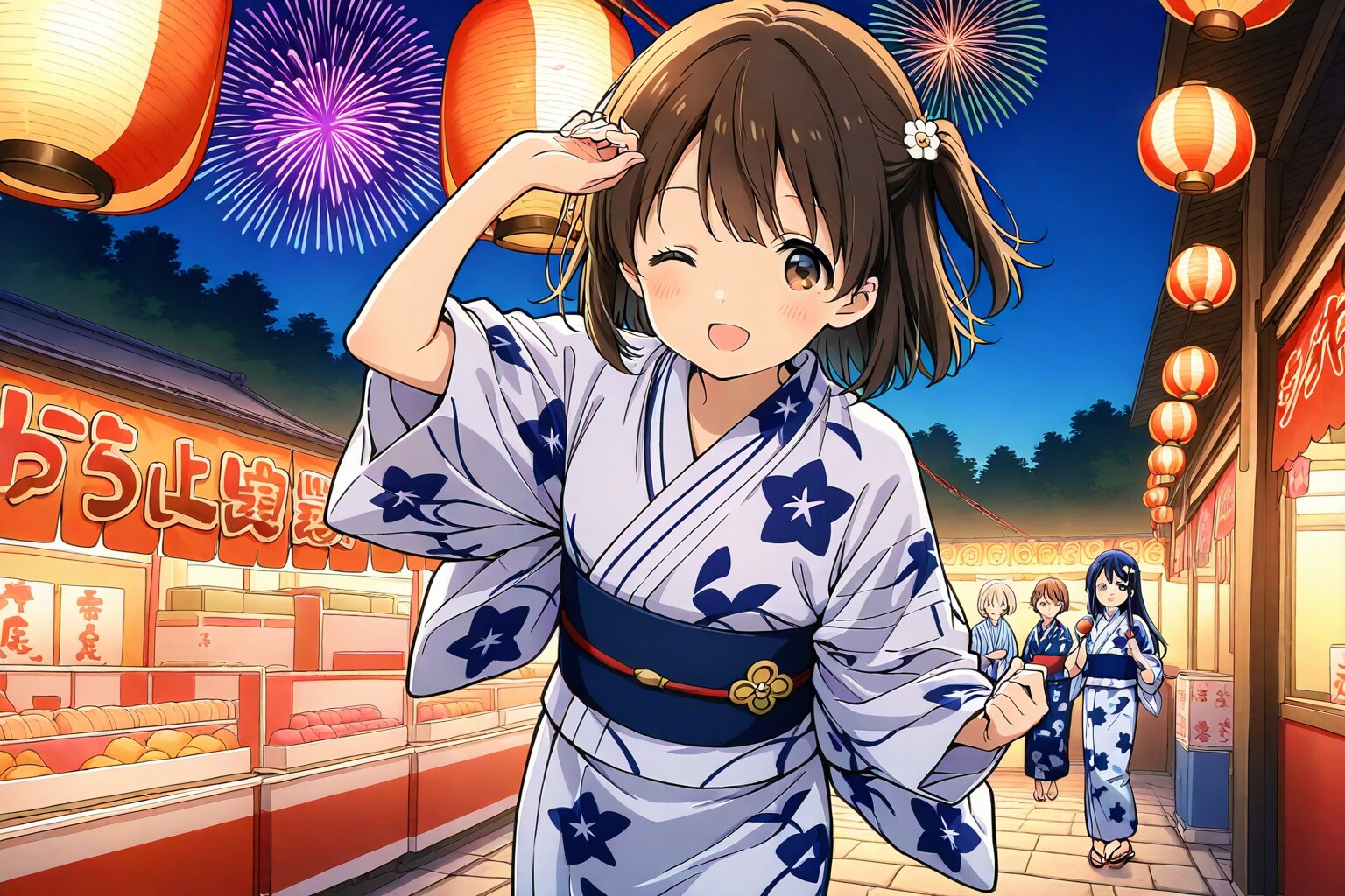 友達とお祭り | の人気AIイラスト・グラビア