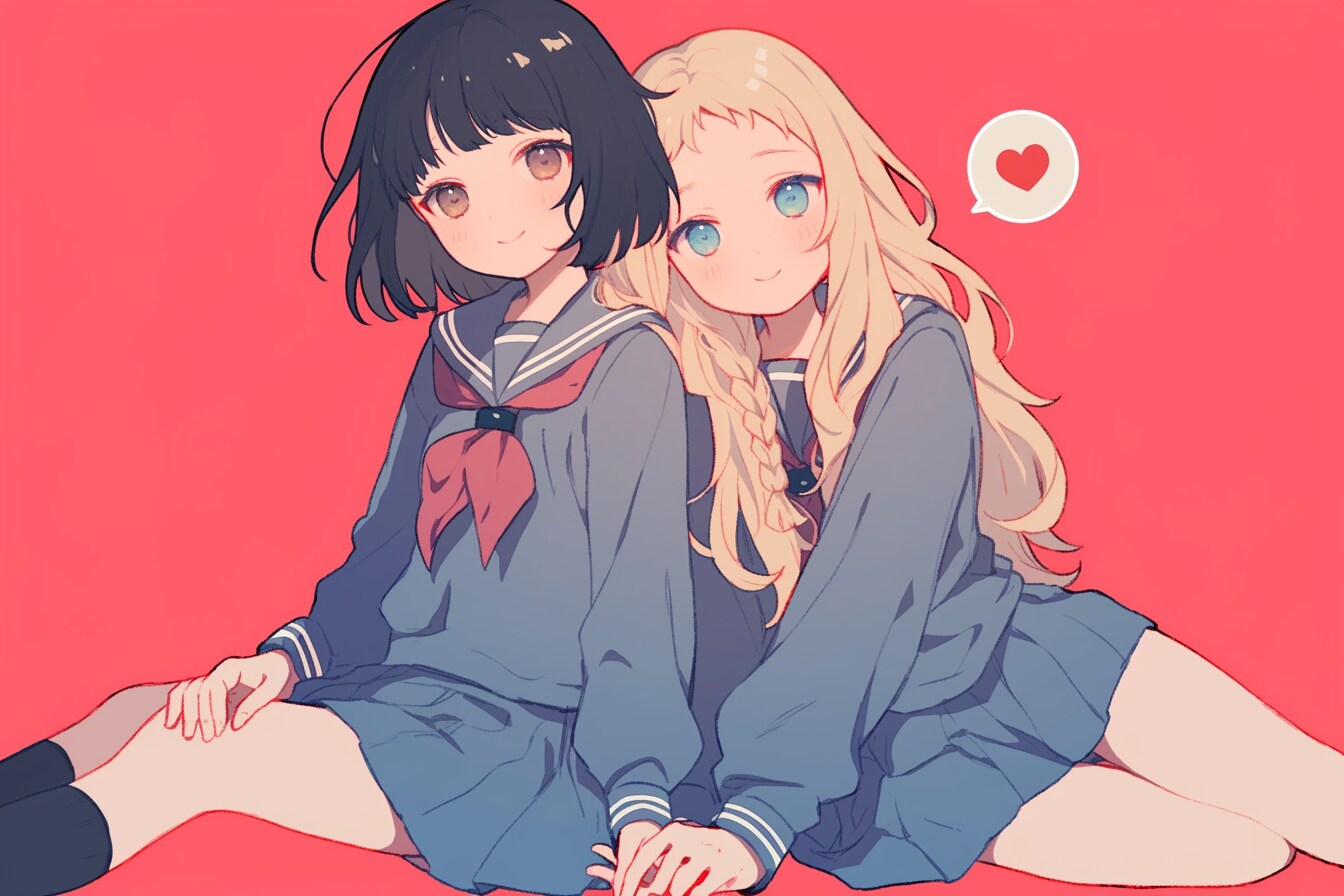 二人のJK180 | の人気AIイラスト・グラビア