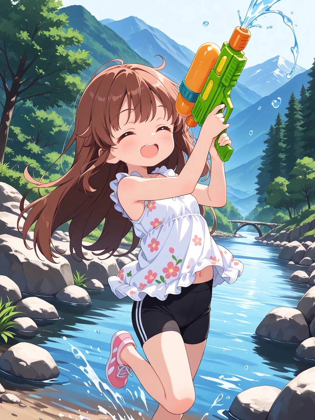 かえでちゃんの川遊び