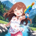 かえでちゃんの川遊び 2枚目