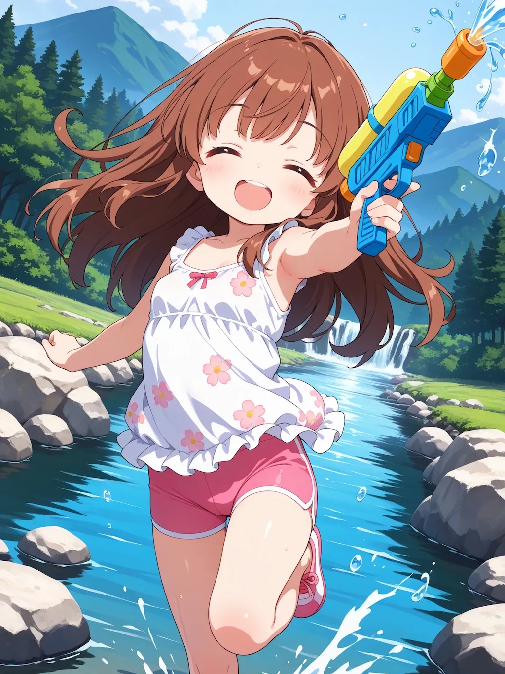 かえでちゃんの川遊び