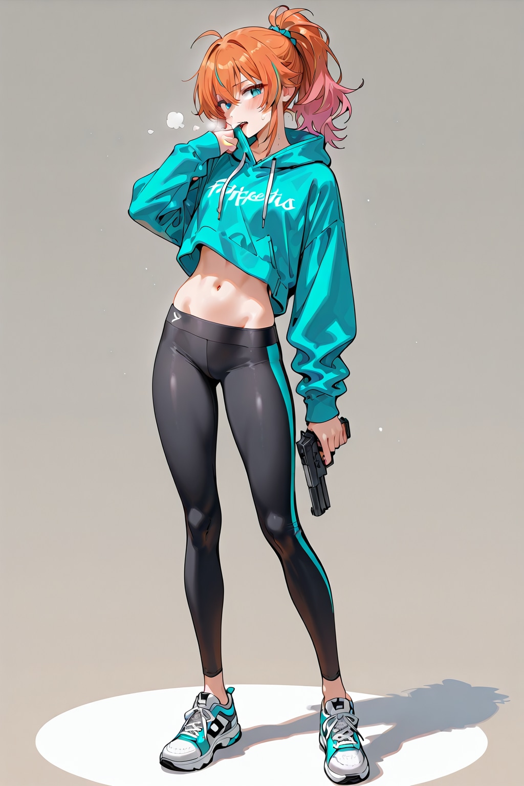 ピストルを持って走った