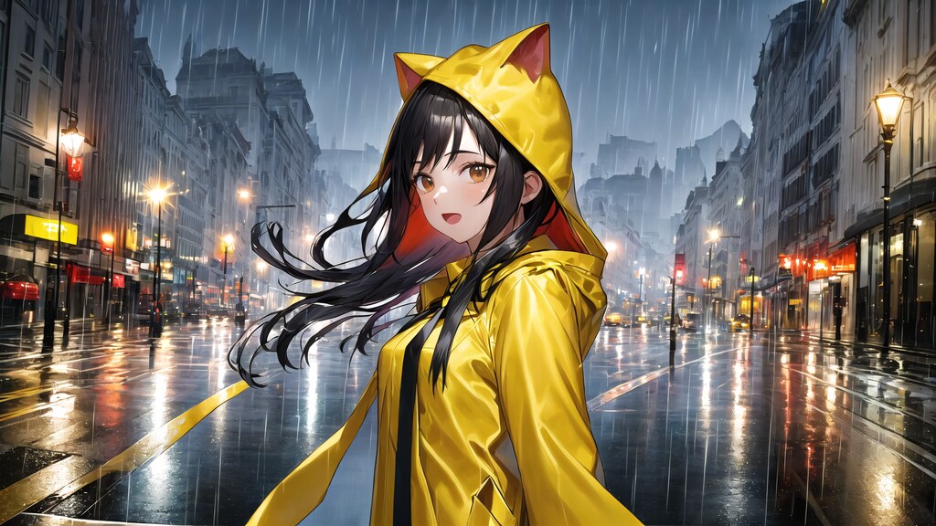 （12枚）急な雨にレインコート