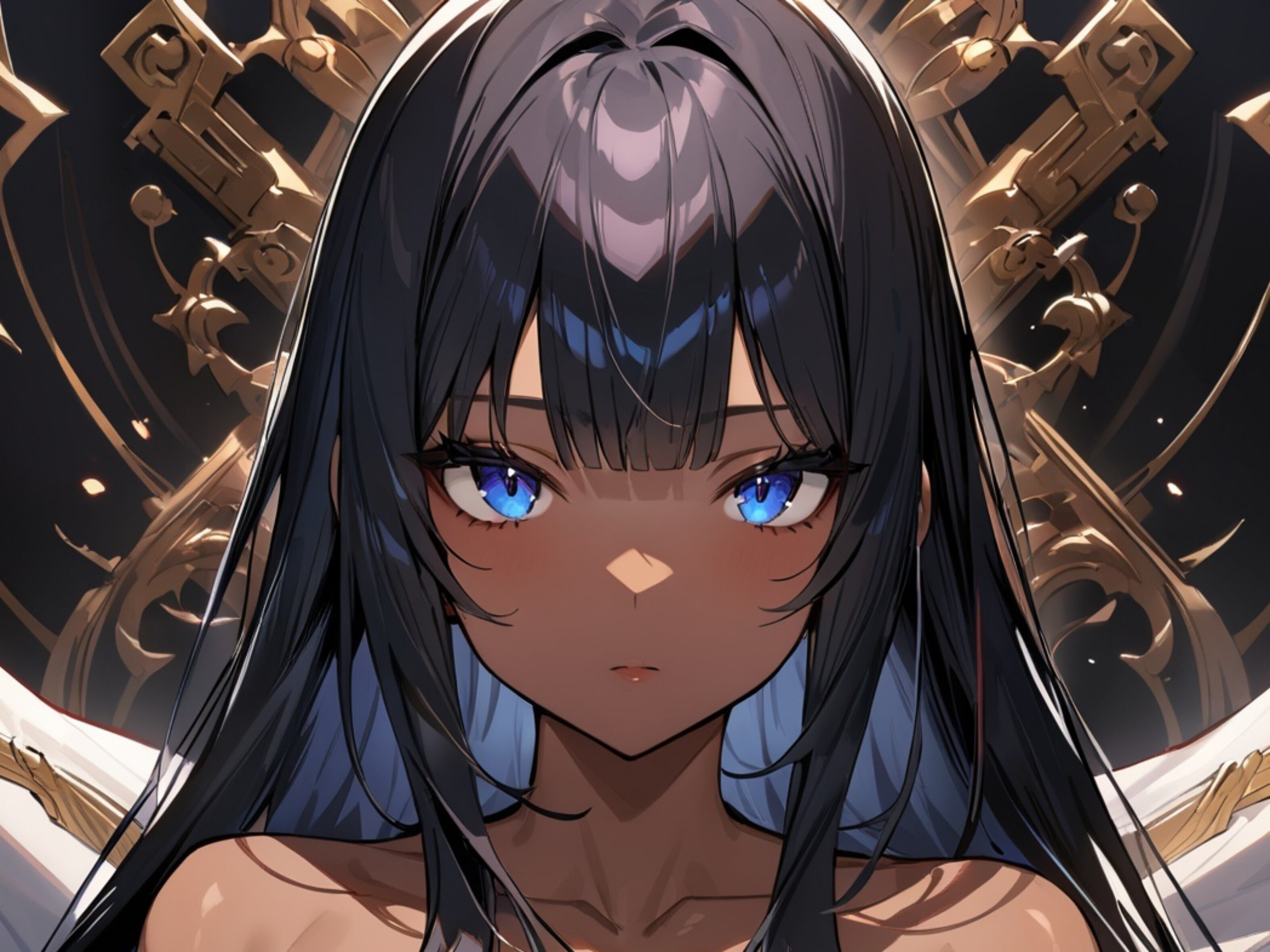 褐色青目の少女