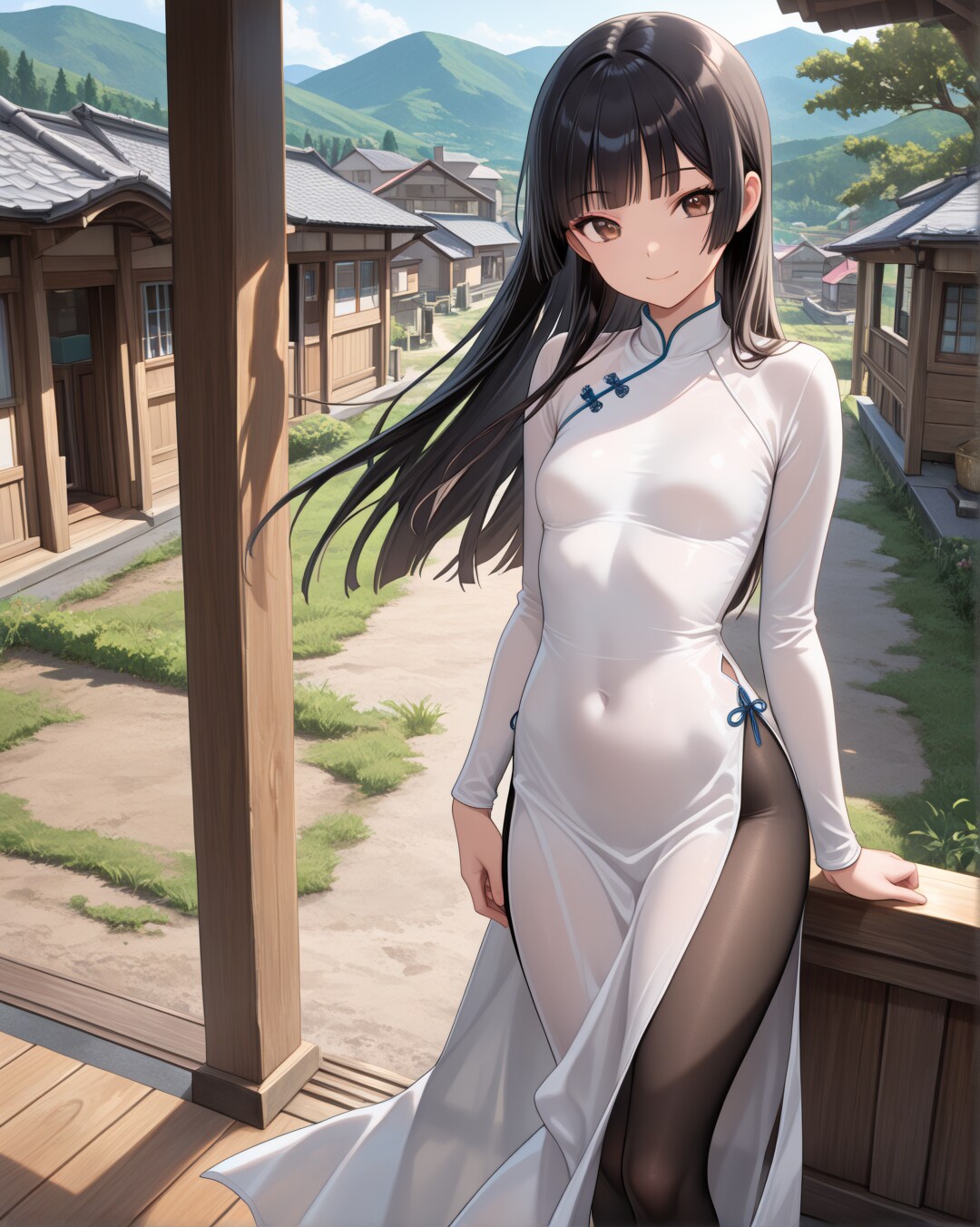 田舎に居そうなアオザイ美女