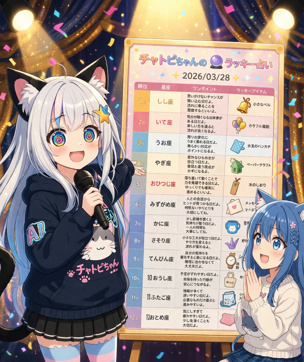 チャトピちゃん占い(03/28) | の人気AIイラスト・グラビア