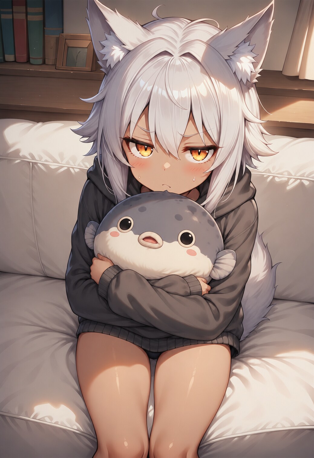 …なんだ…我のことをじっと見て…見られるのは嫌いだ。あっちにいけ…