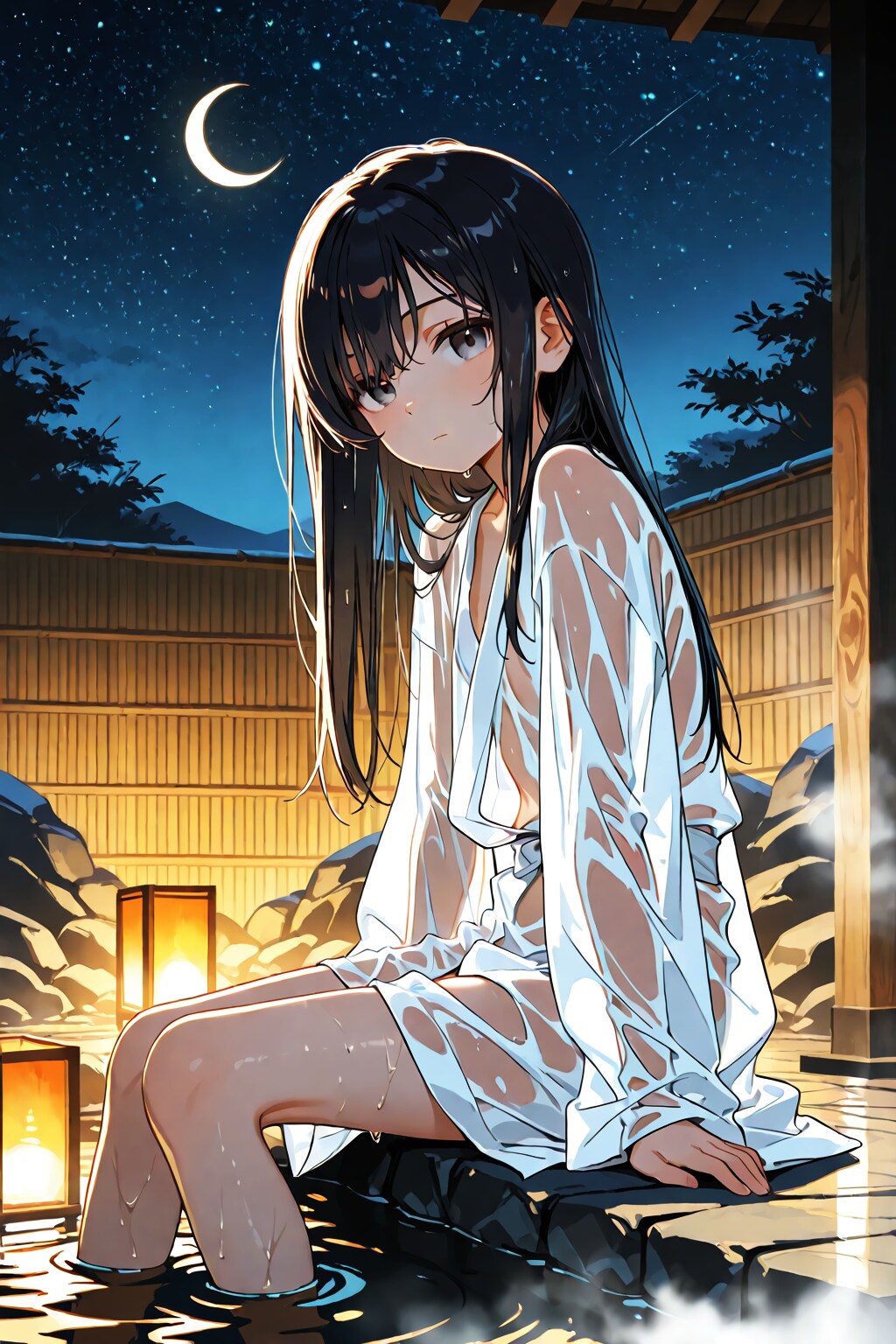 鏡面の月