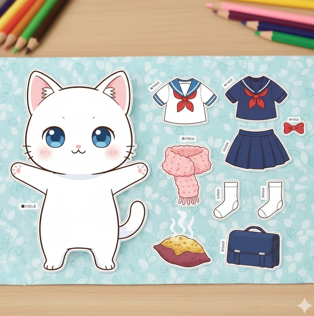 猫の着せ替え人形