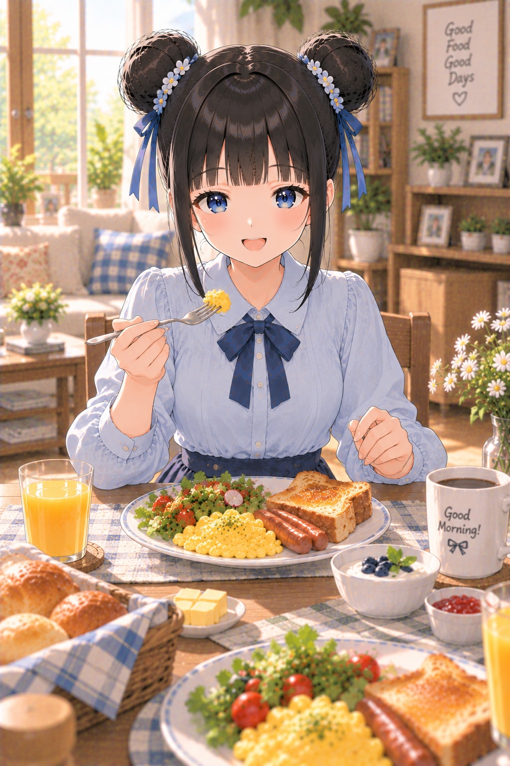 おだんごちゃん🍡✨と朝ごはん🍚✨　9/22 | の人気AIイラスト・グラビア