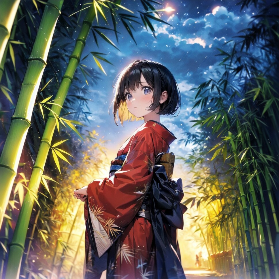 竹林の小径・夜