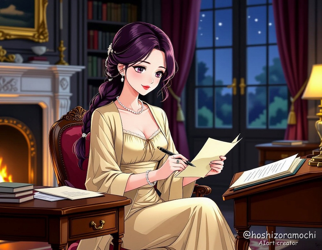 手紙を書く静かな夜 - A quiet night writing a letter