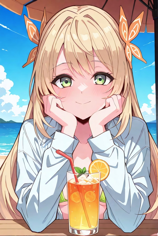 夏と飲み物と少女