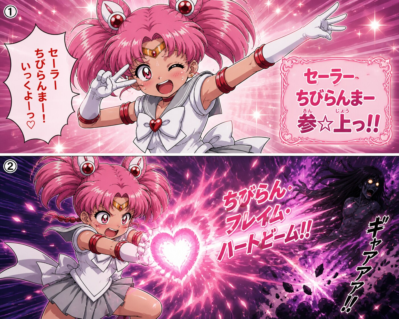 美少女戦士セーラーらんマーズ＆ちびムーン第4話 | の人気AIイラスト・グラビア