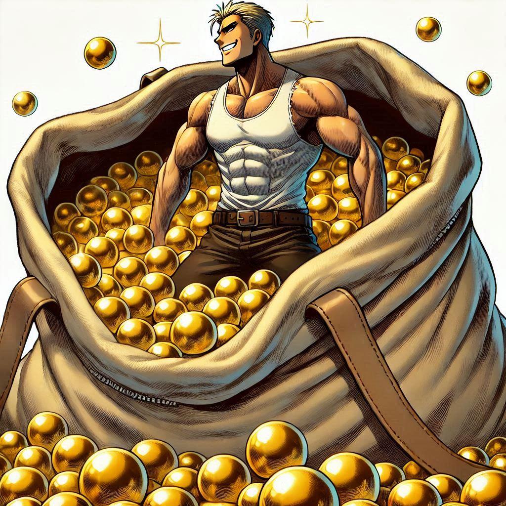 キンタマ（の入った）袋に入るイケメンマッチョ | の人気AIイラスト・グラビア