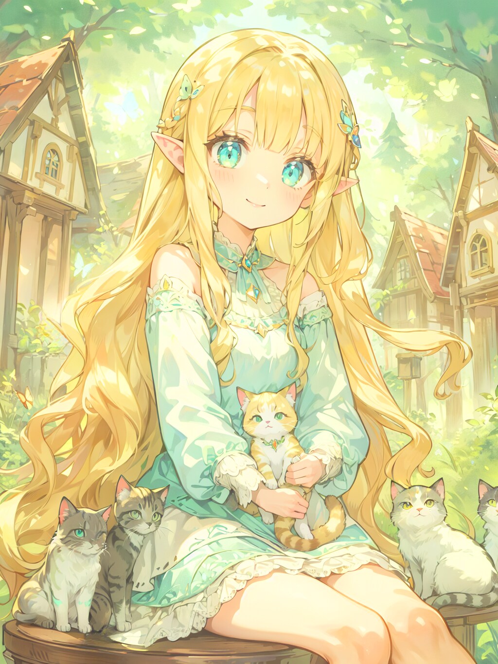 森のエルフと猫の里