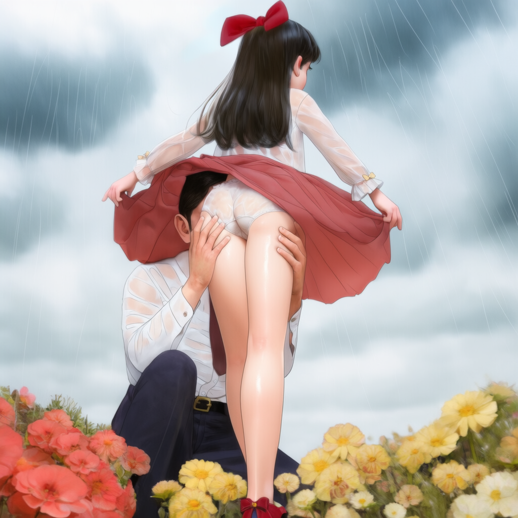 雨の中のメイド