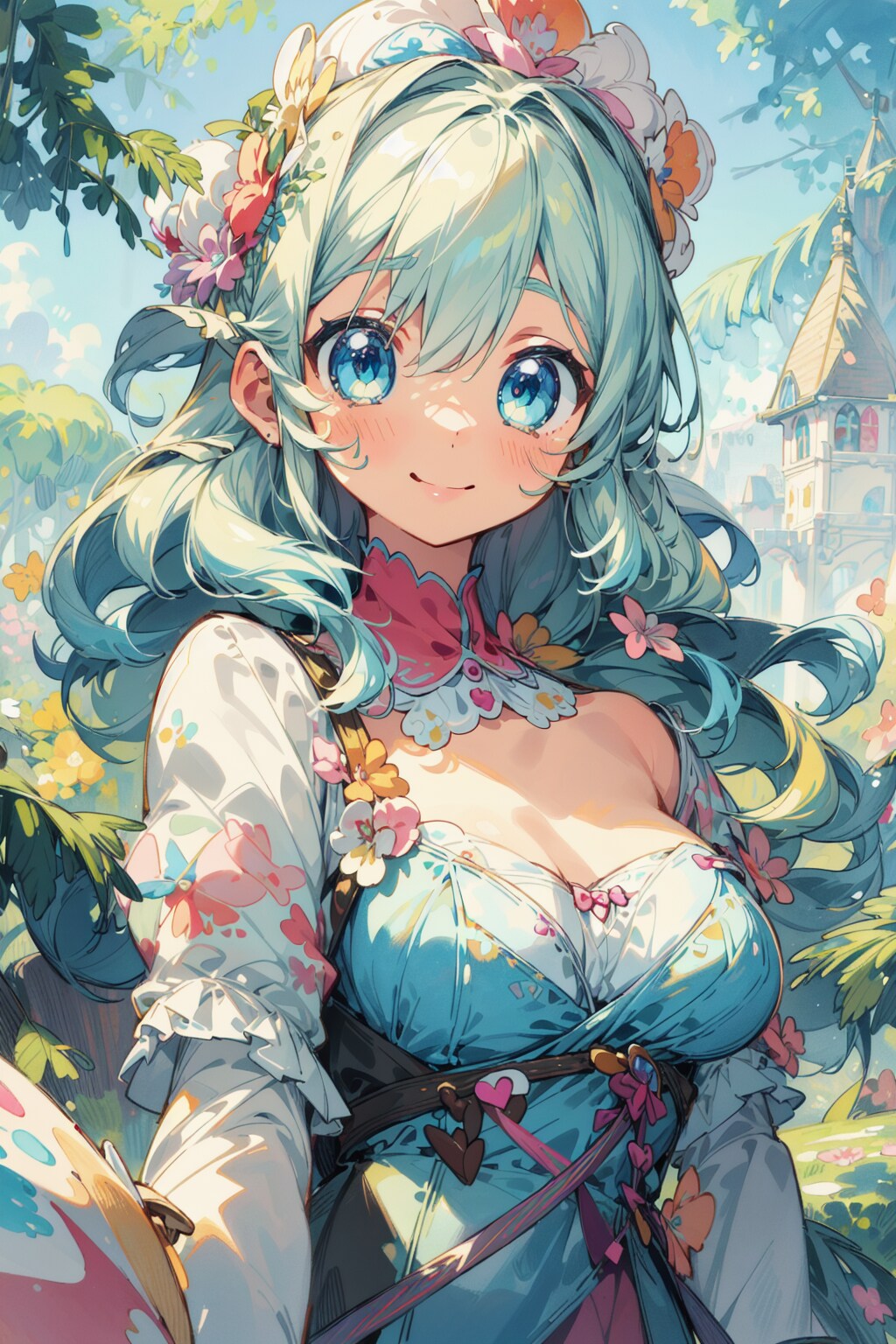 花のティアラをつけたお姫様