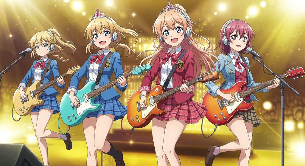 アニメキャラとエレキギター