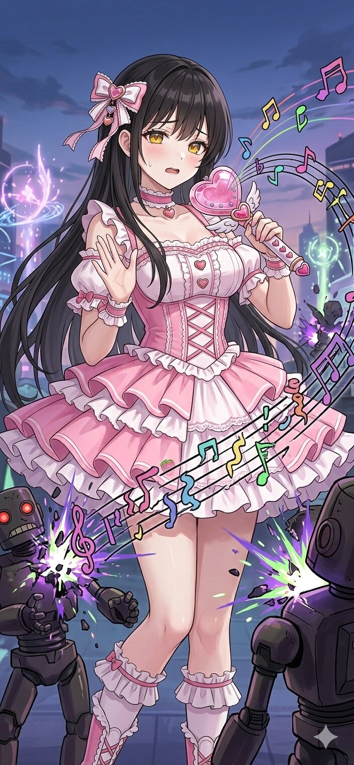魔法の歌で敵を倒します！