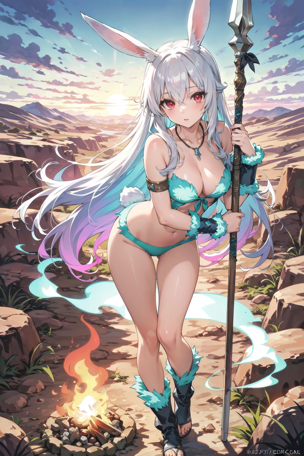 むぅ⋯原始時代なのです🐰💧