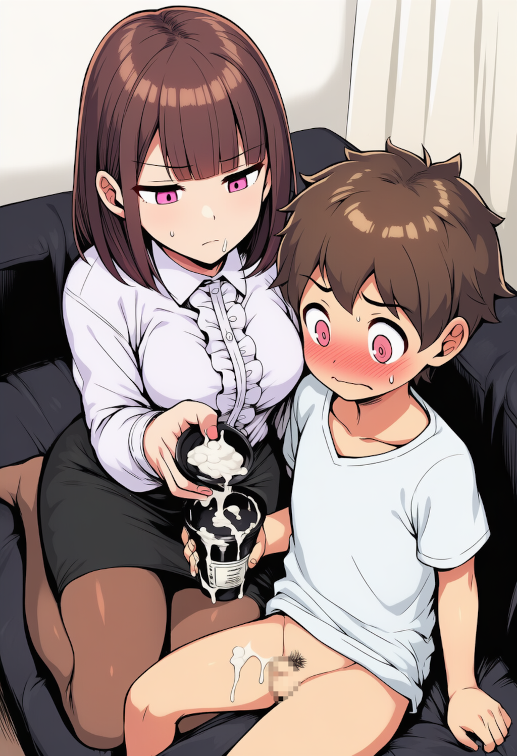 極秘任務で男の子を精通させ精液採取する本間架純さん