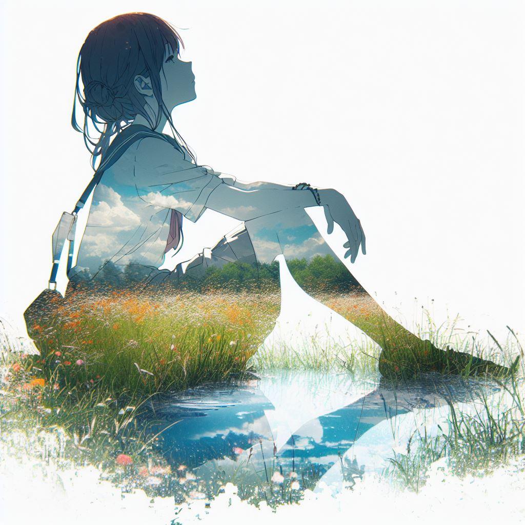 二重露光と少女29 | の人気AIイラスト・グラビア