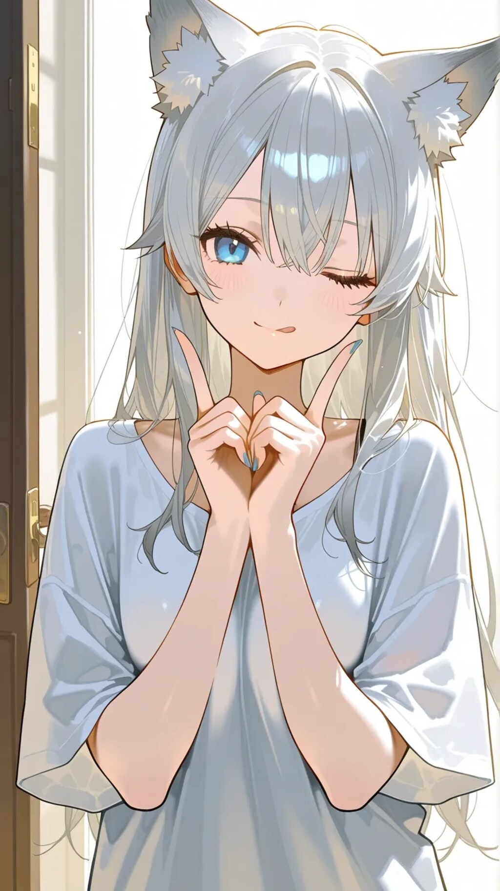 ウルフヘアの舌ペロ