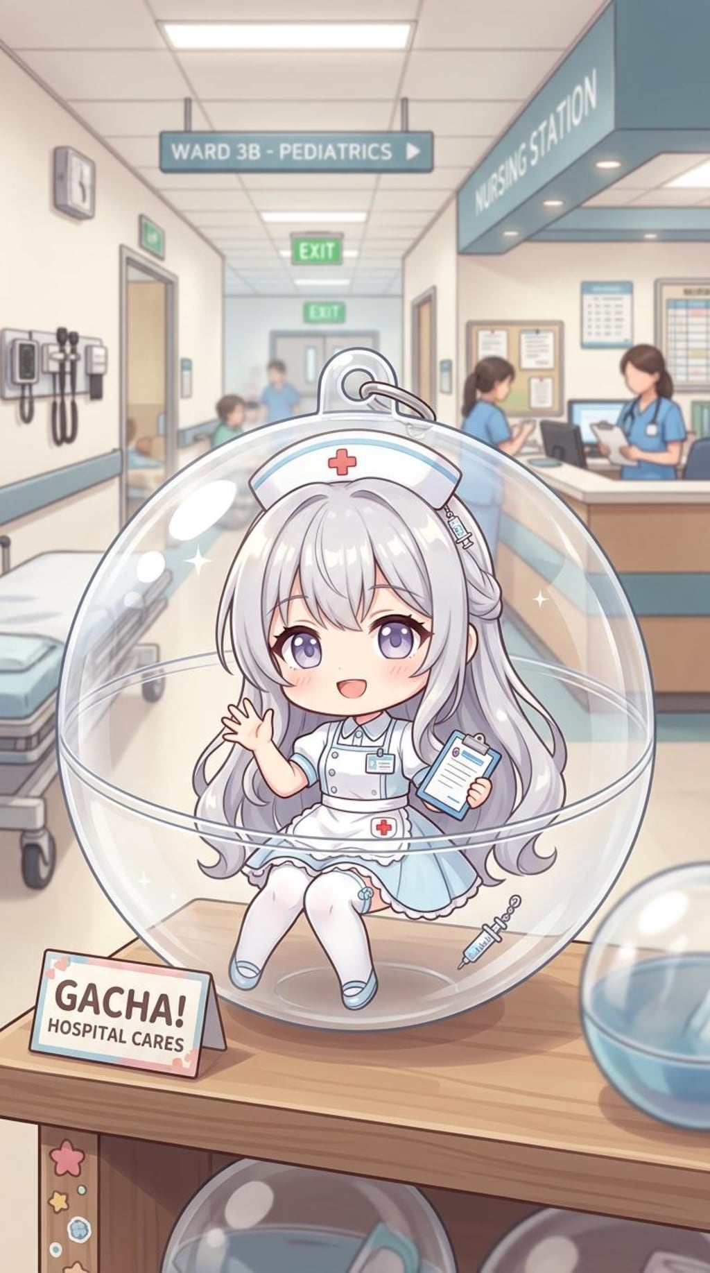 ナース服姿のVEGAちゃんをカプセルに入れたよ