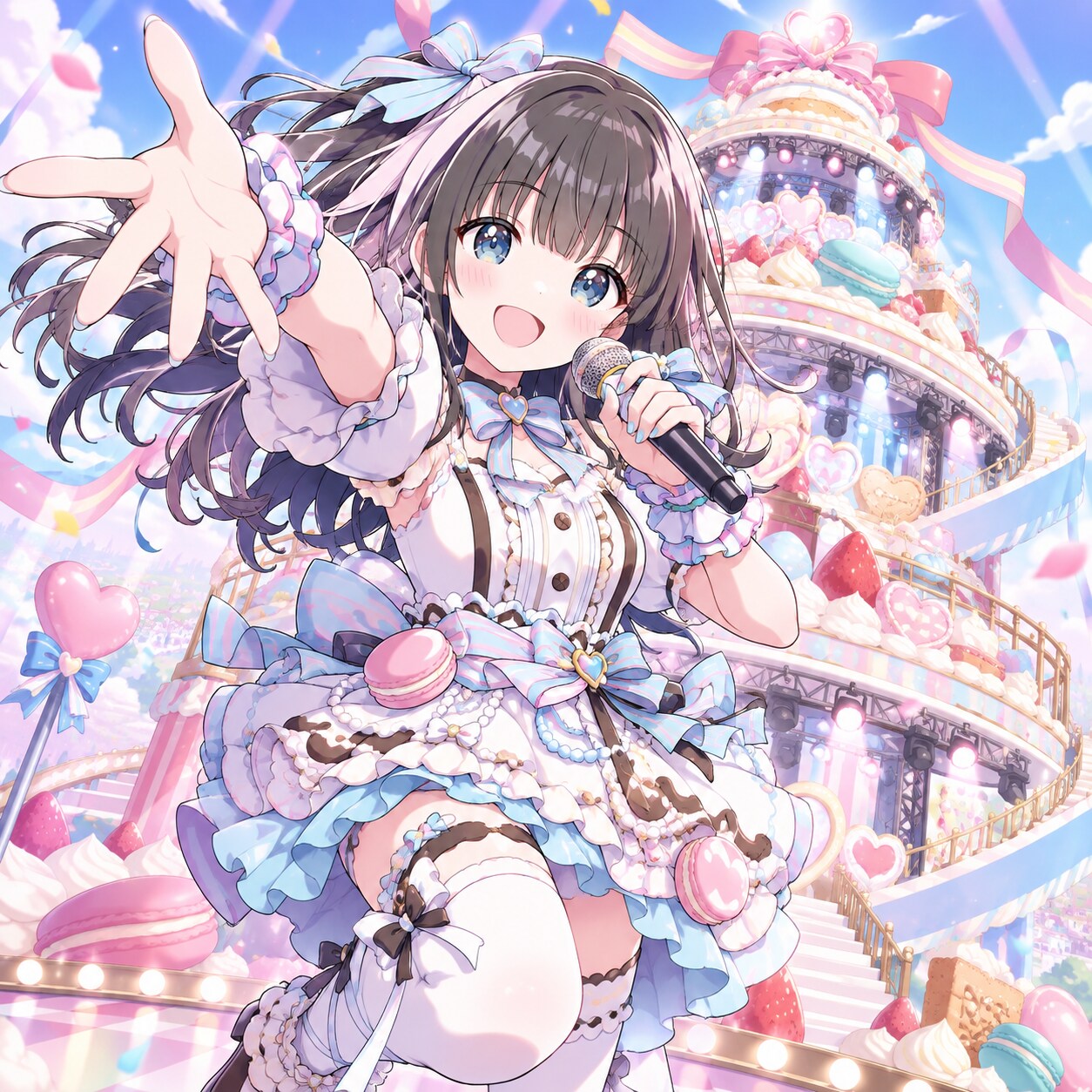 お菓子の塔でライブ（１）３時のアイドル　GPTimages2.5 | の人気AIイラスト・グラビア
