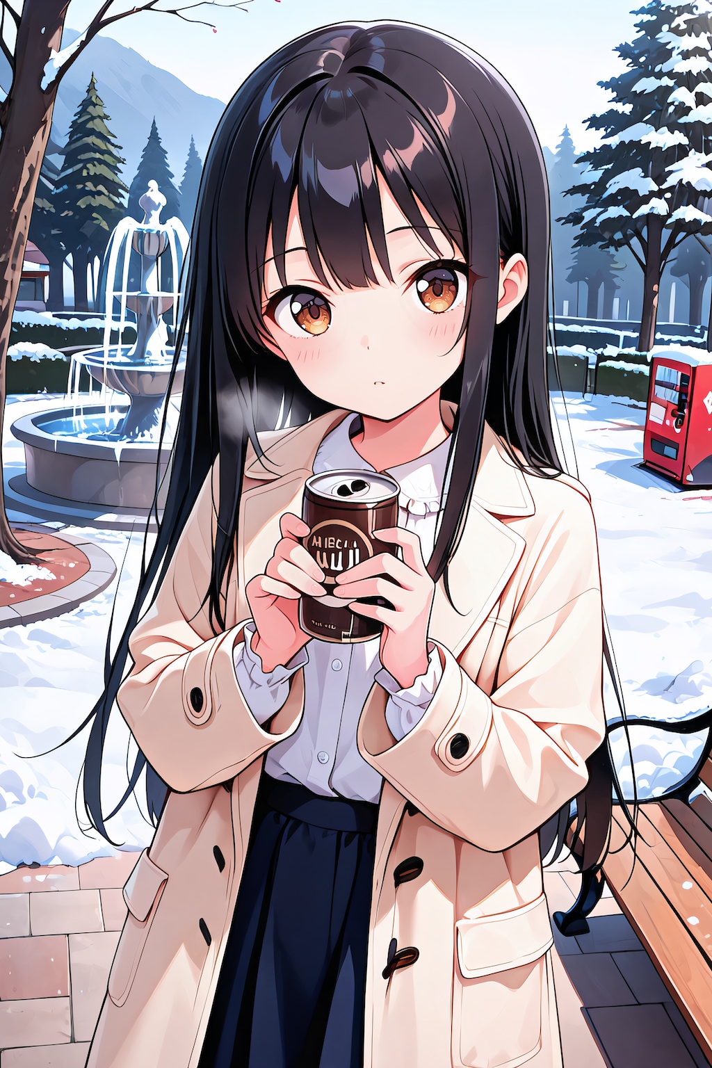 白コート黒髪ちゃん