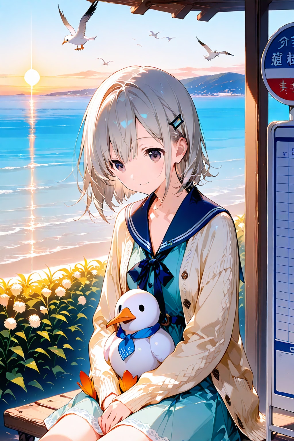 バスが来るまで、波の音を聴いてた