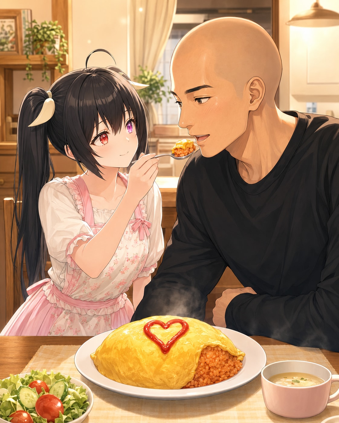 あーんで食べる、しあわせオムライス