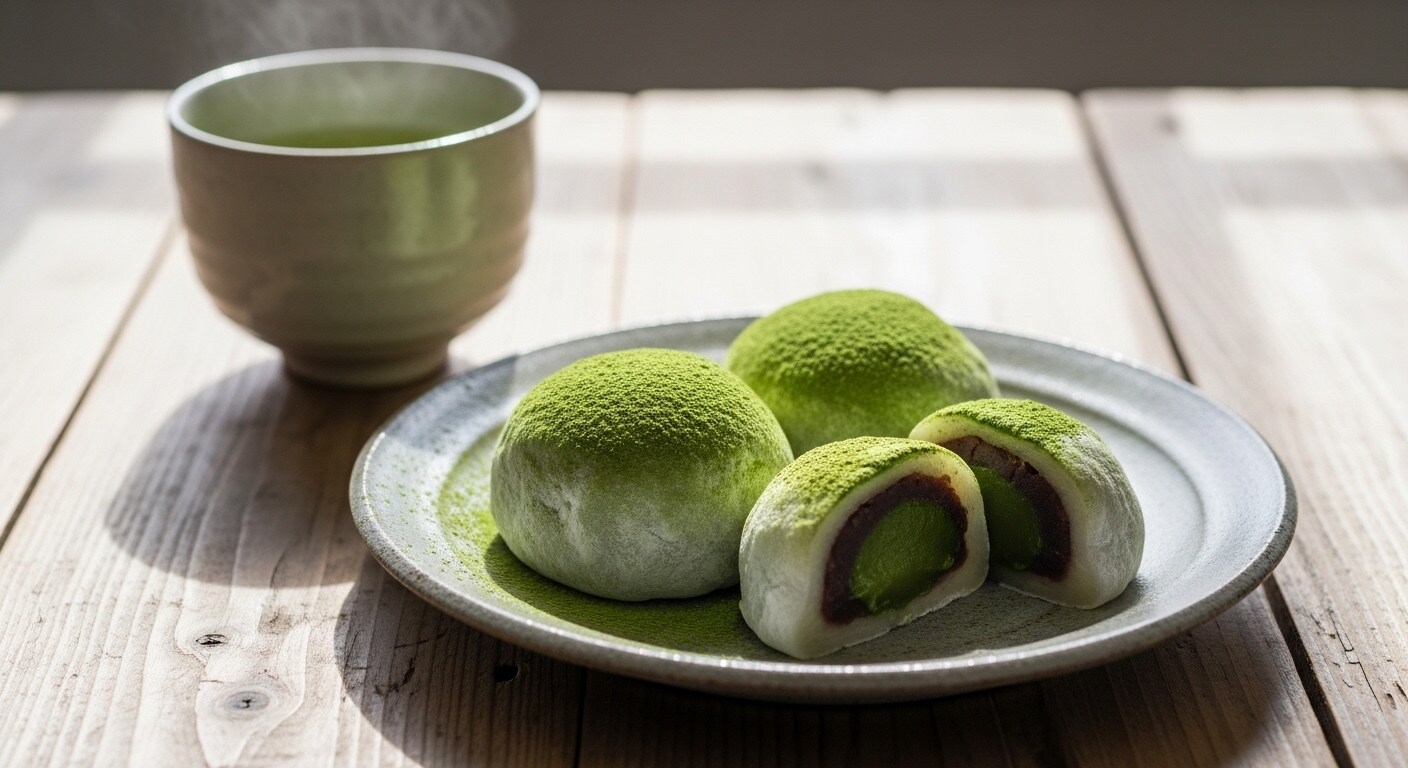 デザートの抹茶大福