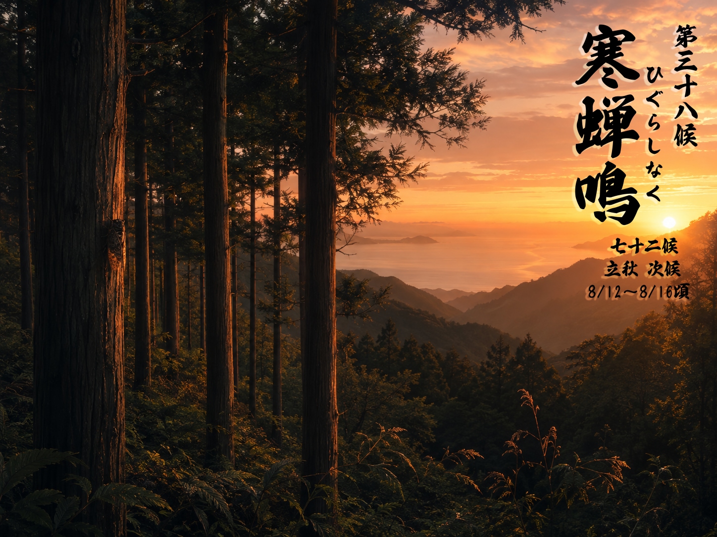第三十八候「寒蝉鳴 (ひぐらしなく)」 8/12～8/16頃 | の人気AIイラスト・グラビア