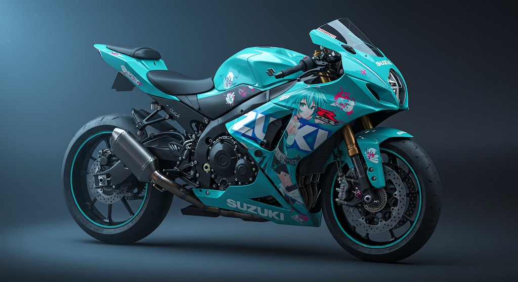 初音ミク柄スズキ隼　リメイク版