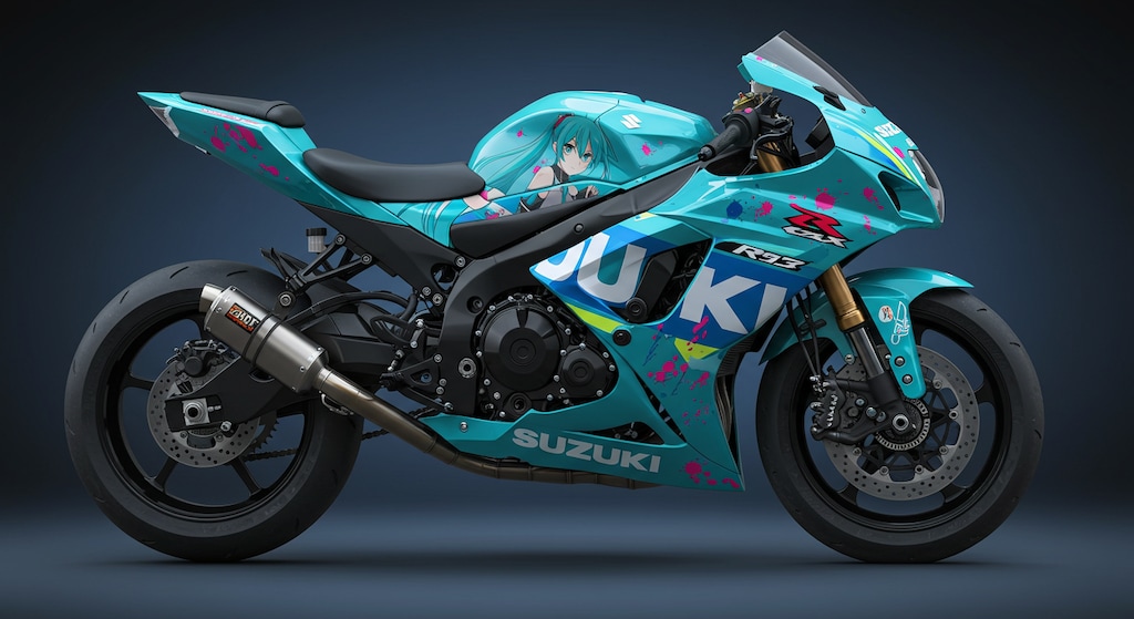 初音ミク柄スズキ隼　リメイク版
