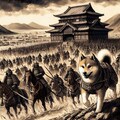 墨絵、戦国時代サムライ柴犬、関ヶ原合戦 4枚目